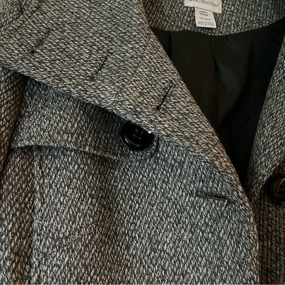 NWOT Heathered Grey Worthington Trench Coat | Classic Silhouette - Picture 7 of 15